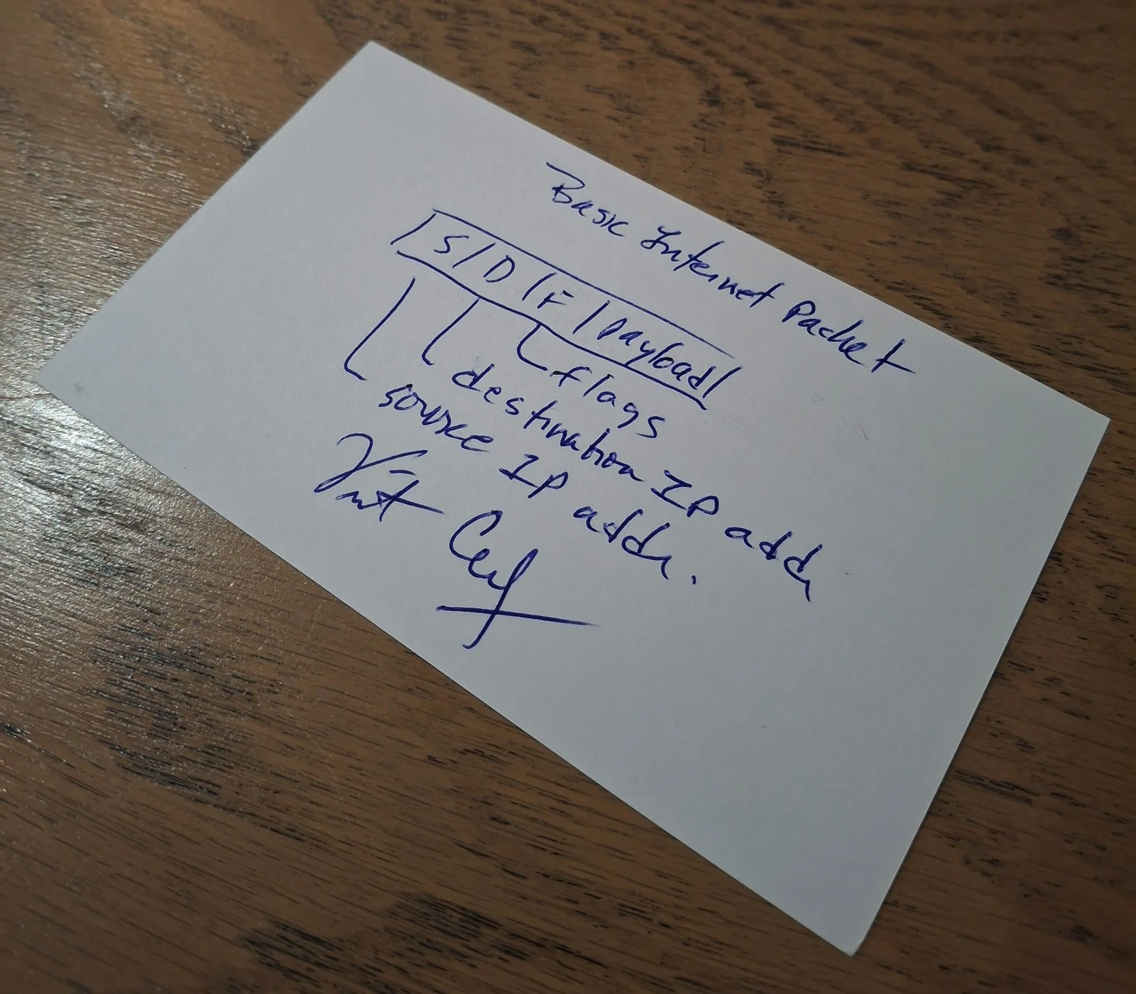 Vint Cerf Signed Hand Drawn Original Blueprint Sketch Autograph Internet, GET 2, image 3