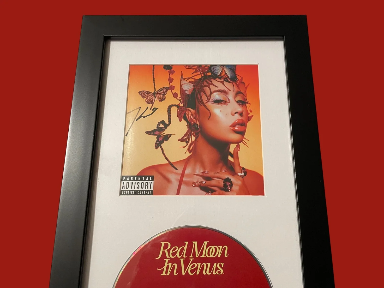 Kali Uchis Signed Red Moon in Venus Framed CD Autograph, image 2