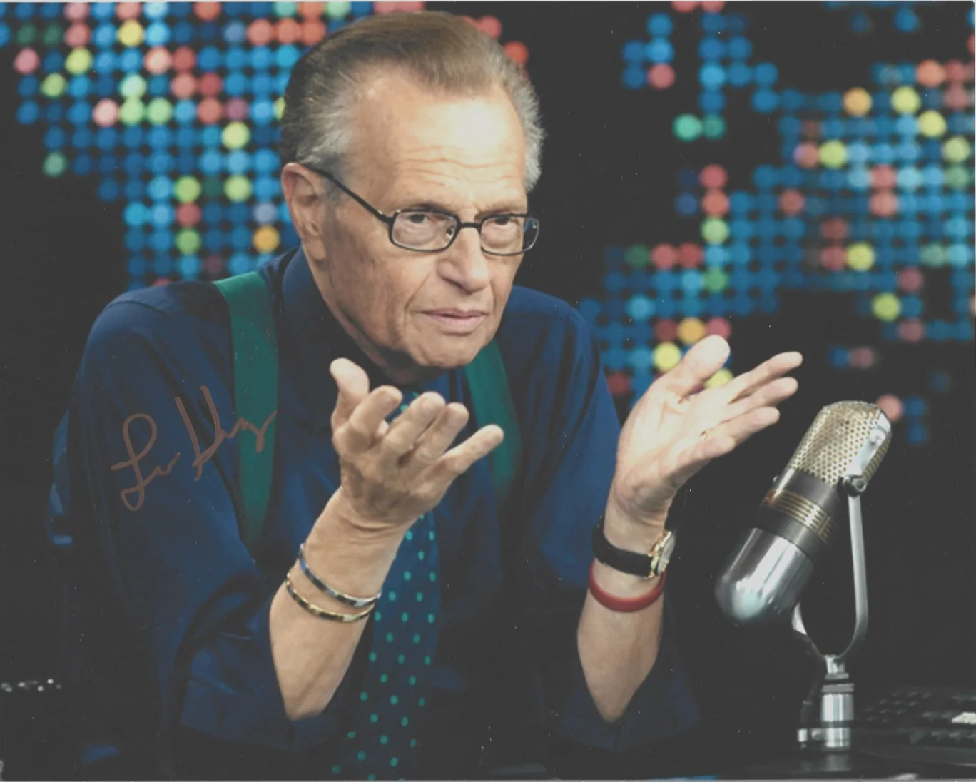 Larry King — Larry King REAL hand SIGNED Photo #5 COA Autographed CNN Journalist News Anchor