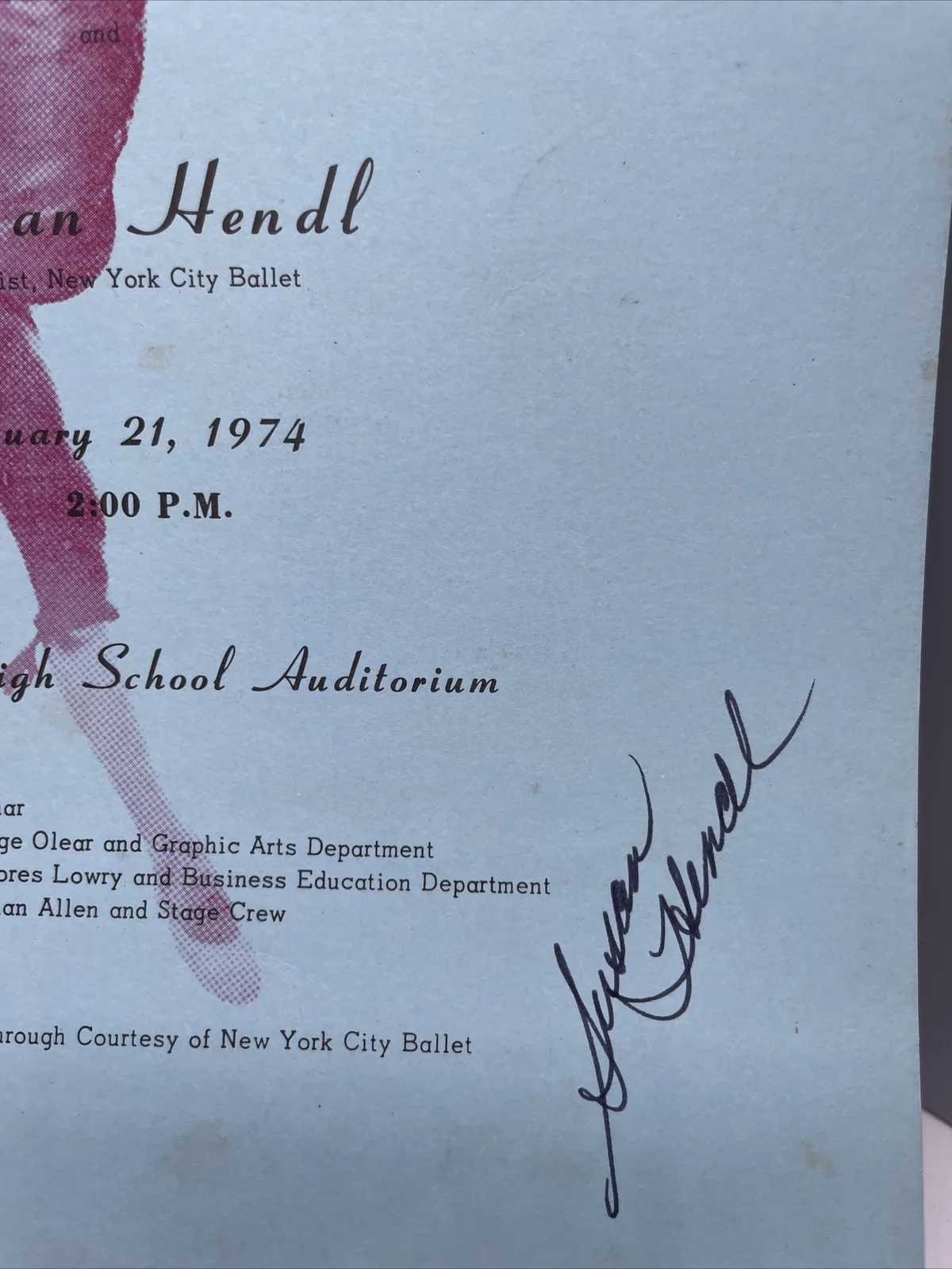 Edward Villella, Susan Hendl — Autograph NYC Ballet Stars Edward Villella & Susan Hendl - 1974 Paramus NJ, изображение 3