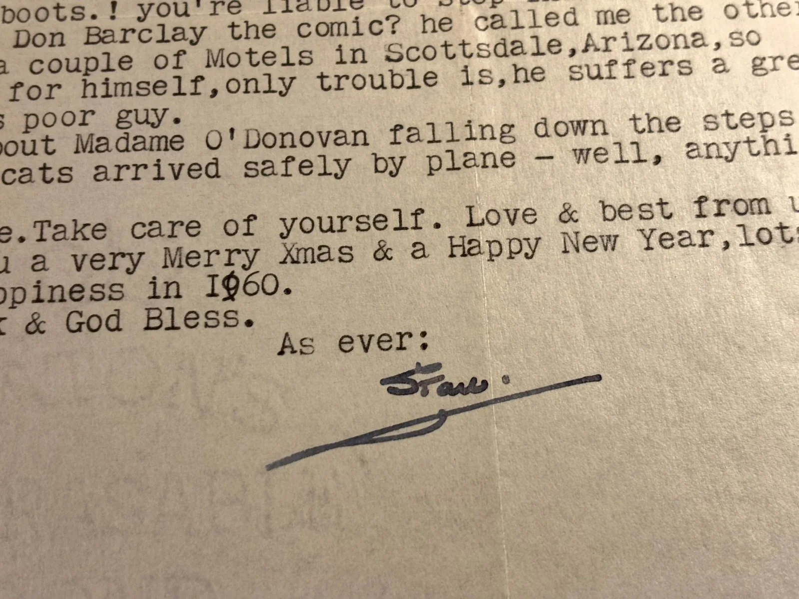 Rare Stan Laurel Autographed Letter 1958 Laurel & Hardy Great Content Gags, image 5