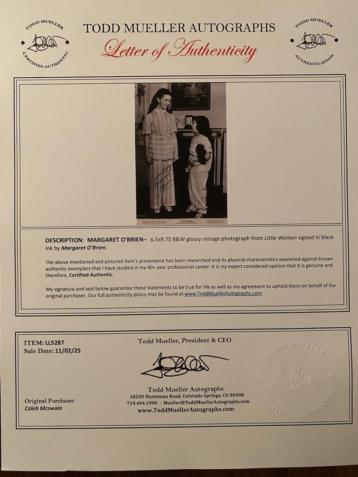 Margaret O’Brien — Margaret O’Brien Signed Autographed Vintage Photo With COA Little Women, изображение 4
