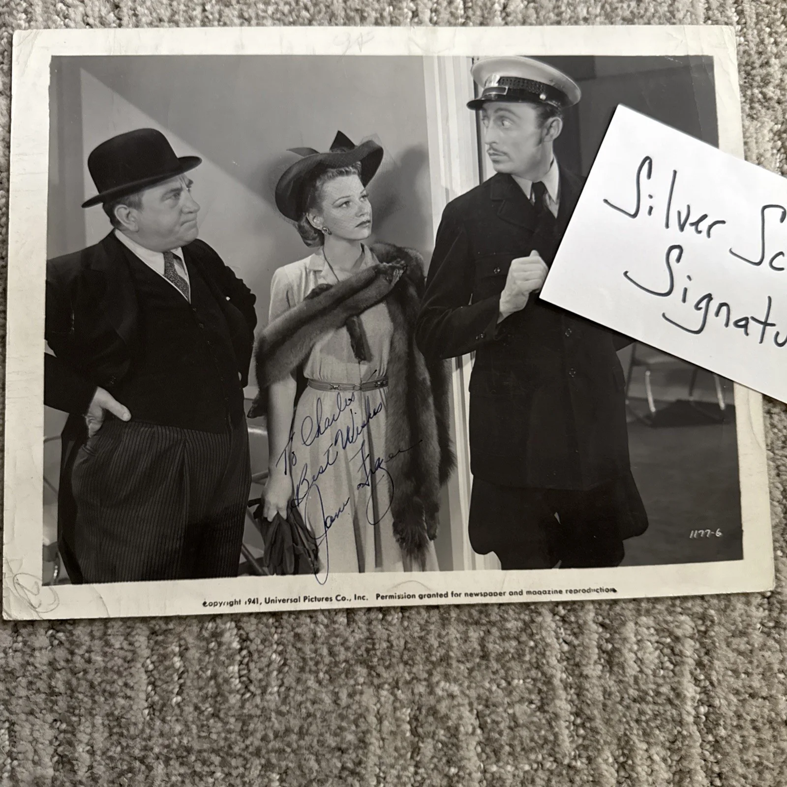 Jane Frazee PHOTO Autograph COA JSA Signed 8x10 Vintage Original, изображение 2