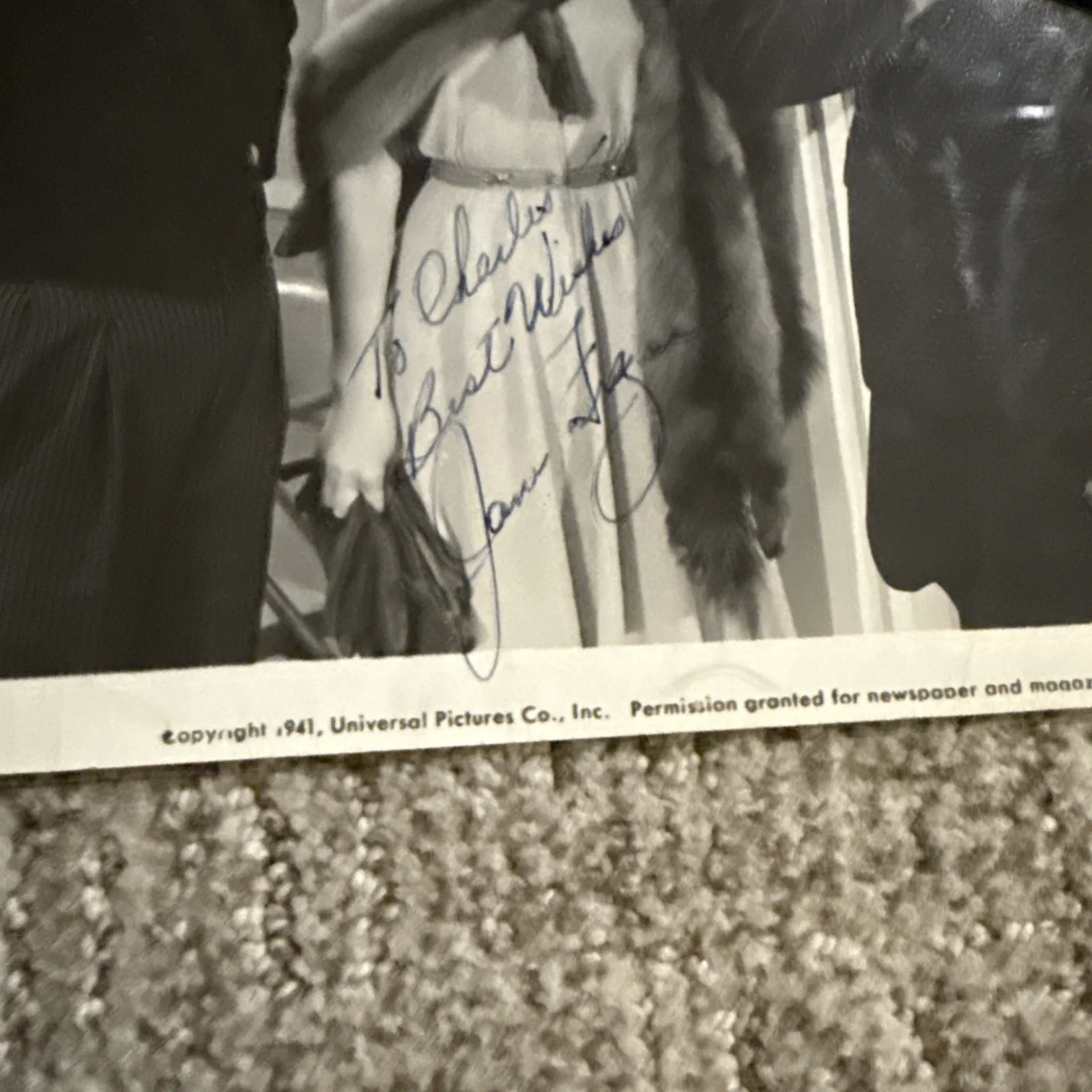 Jane Frazee PHOTO Autograph COA JSA Signed 8x10 Vintage Original, изображение 3