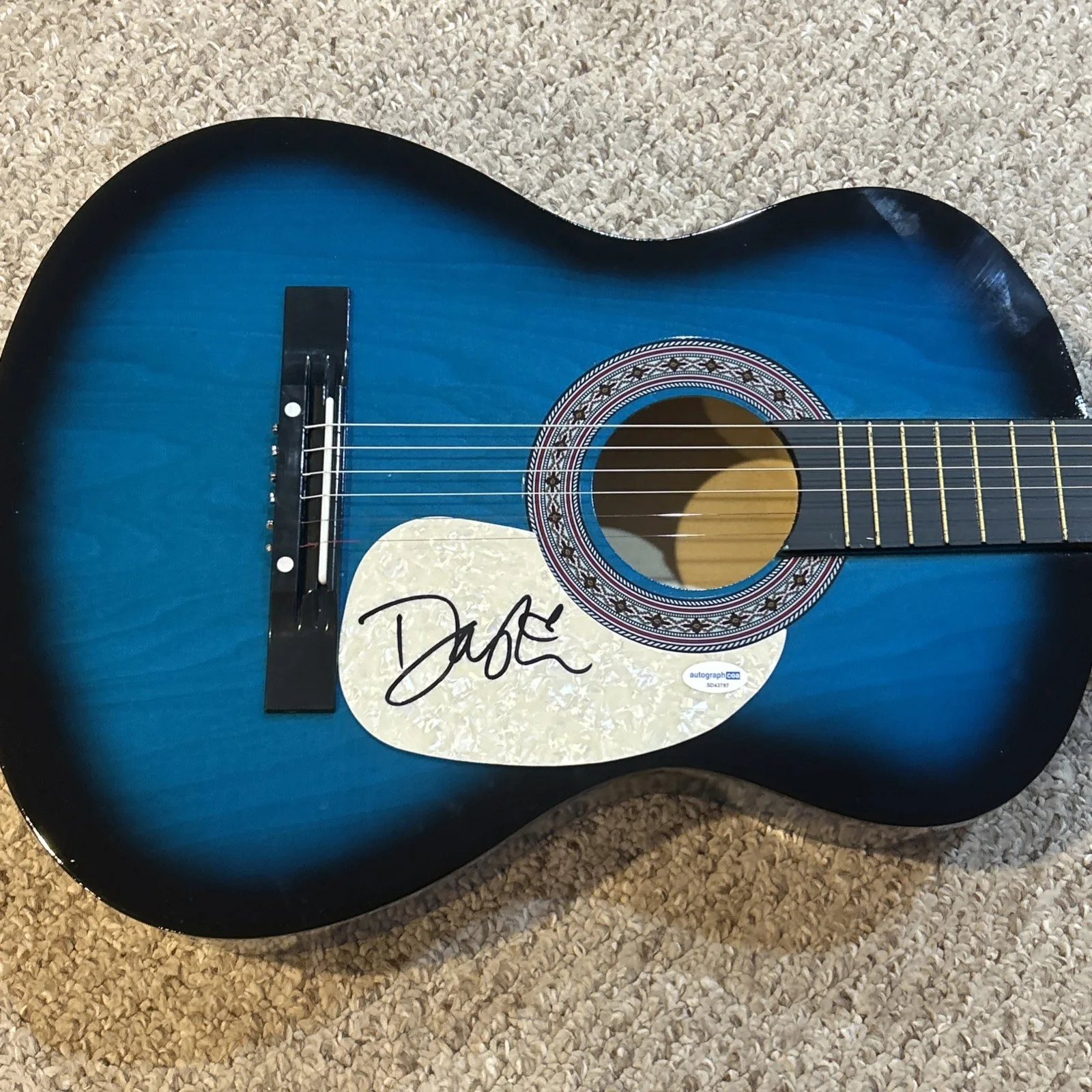 DASHA SIGNED AUTOGRAPH 38” ACOUSTIC GUITAR ACOA COUNTRY STAR AUSTIN, изображение 4