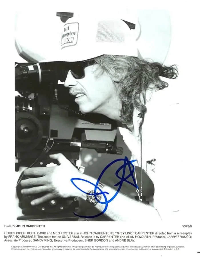 John Carpenter signed 8x10 Original Press Photo Director They Live, image 2