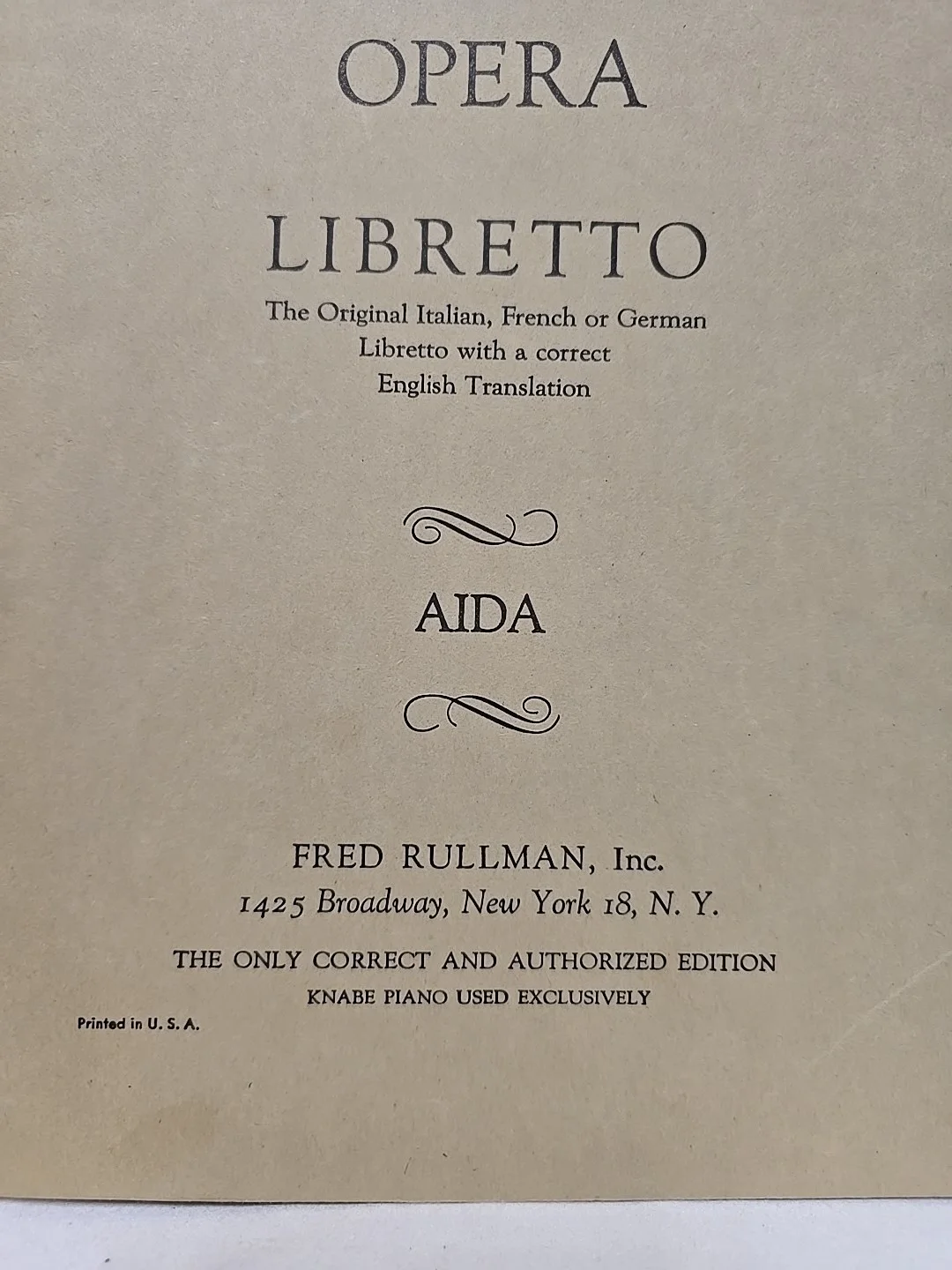 AIDA - METROPOLITAN OPERA - Libretto GIUSEPPE VERDI -, image 2