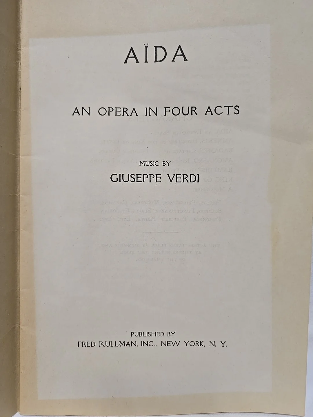 AIDA - METROPOLITAN OPERA - Libretto GIUSEPPE VERDI -, image 4