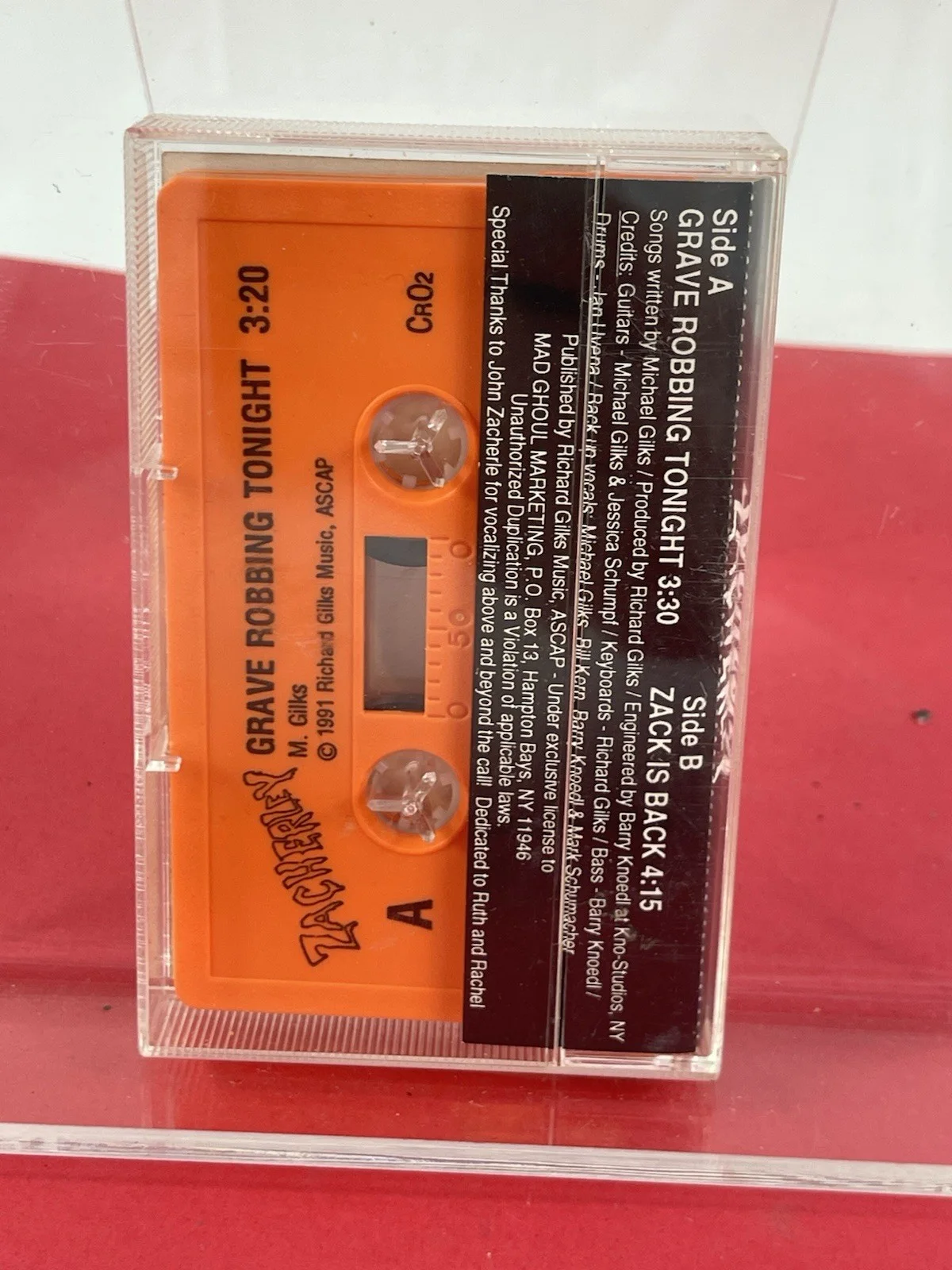 JOHN ZACHERLEY Cassette Tape Autographed Grave Robbing Tonight Zack Is Back, изображение 2