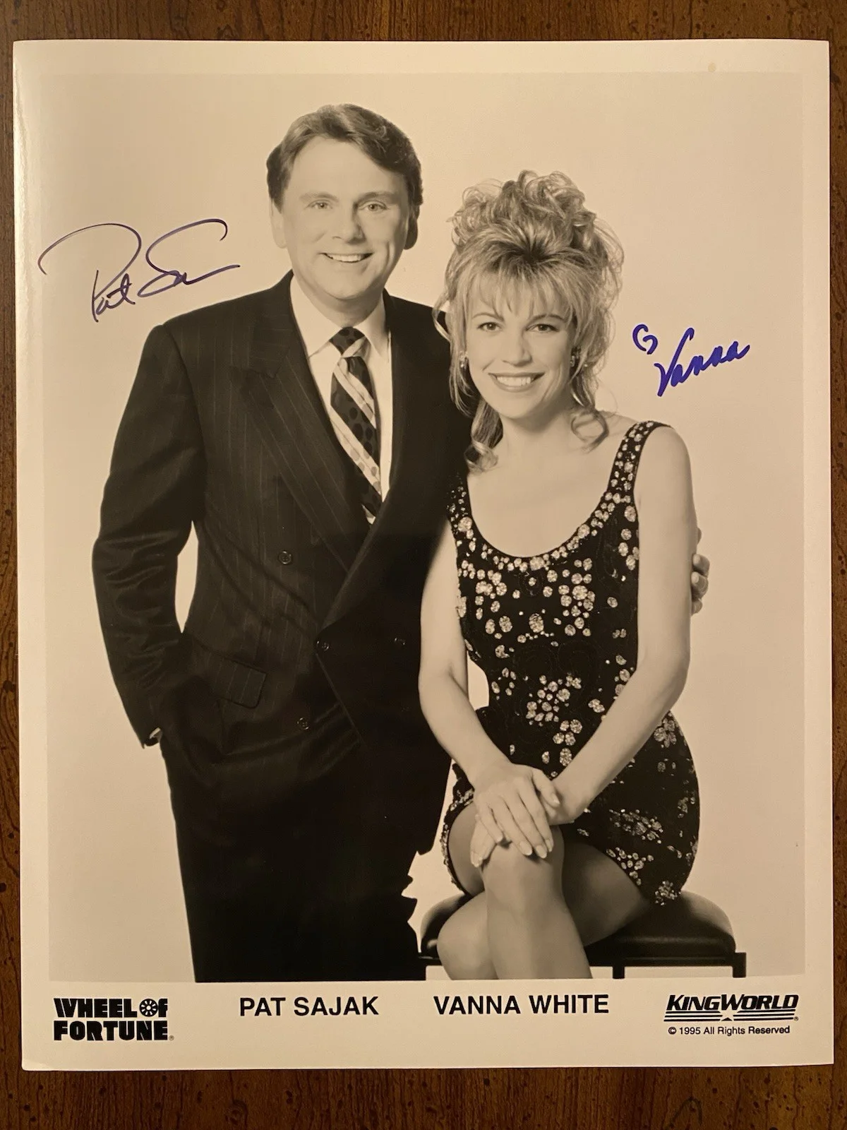Pat Sajak, Vanna White — Pat Sajak Vanna White Signed Autographed Wheel Of Fortune Photo With COA