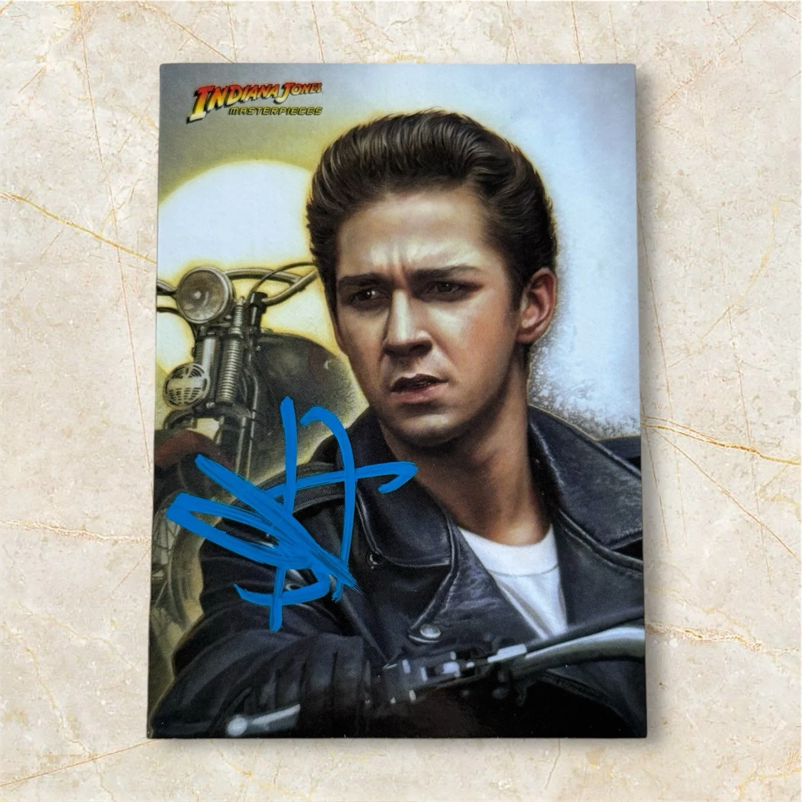 Shia Labeouf — Shia LaBeouf Signed Autograph “Mutt Williams” Indiana Jones Topps Card #7 PSA