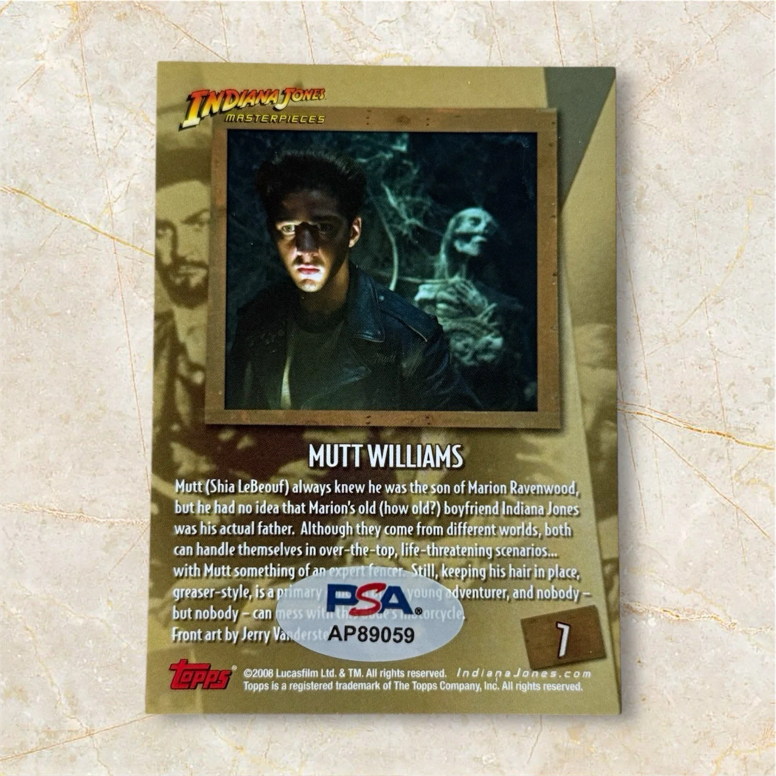 Shia Labeouf — Shia LaBeouf Signed Autograph “Mutt Williams” Indiana Jones Topps Card #7 PSA, image 2