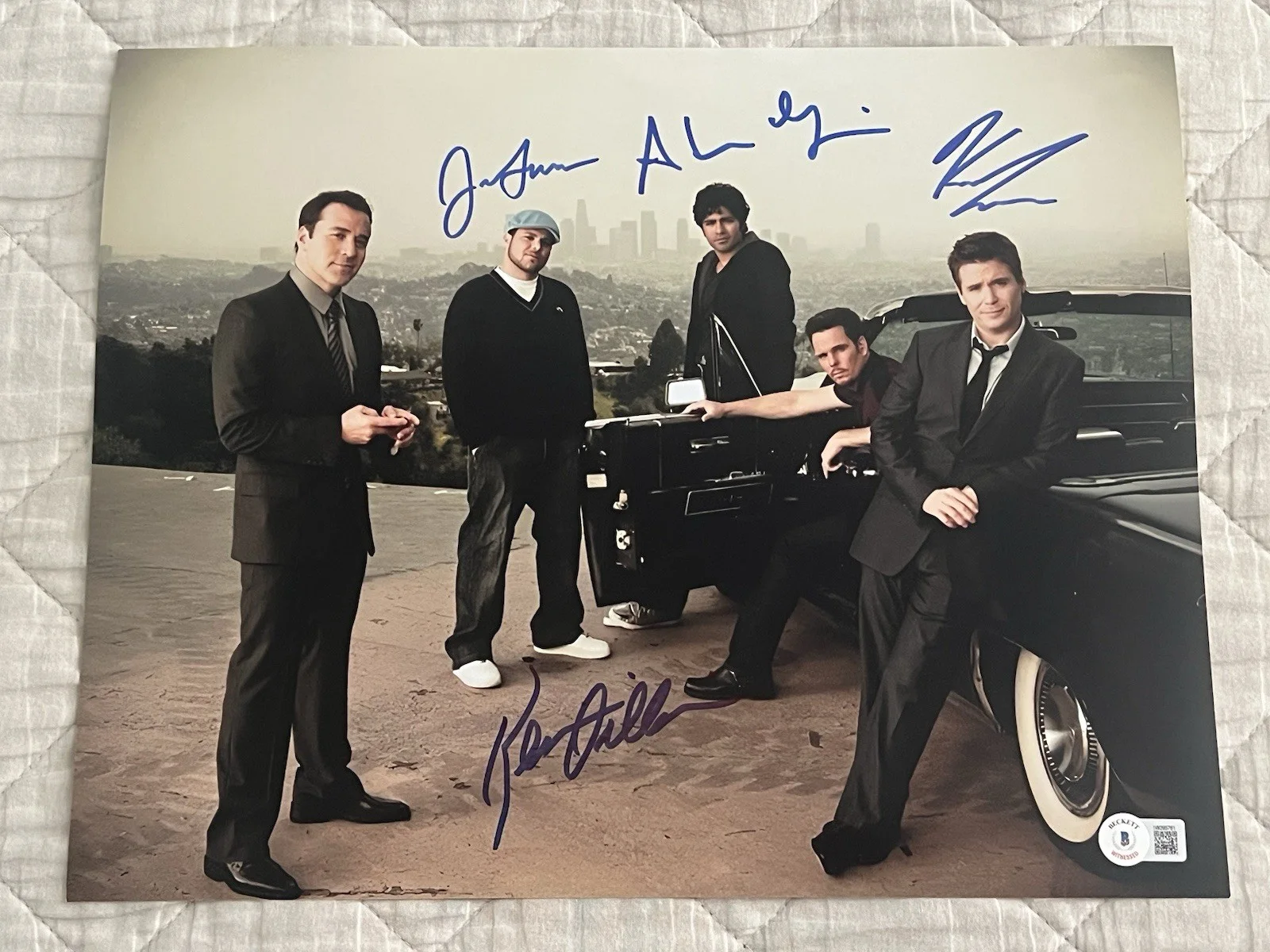 Adrian Grenier, Kevin Connolly, Jerry Ferrara & Kevin Dillon — Entourage Signed 11x14 Photo (4x) Grenier, Connolly, Ferrara & Dillon BAS COA