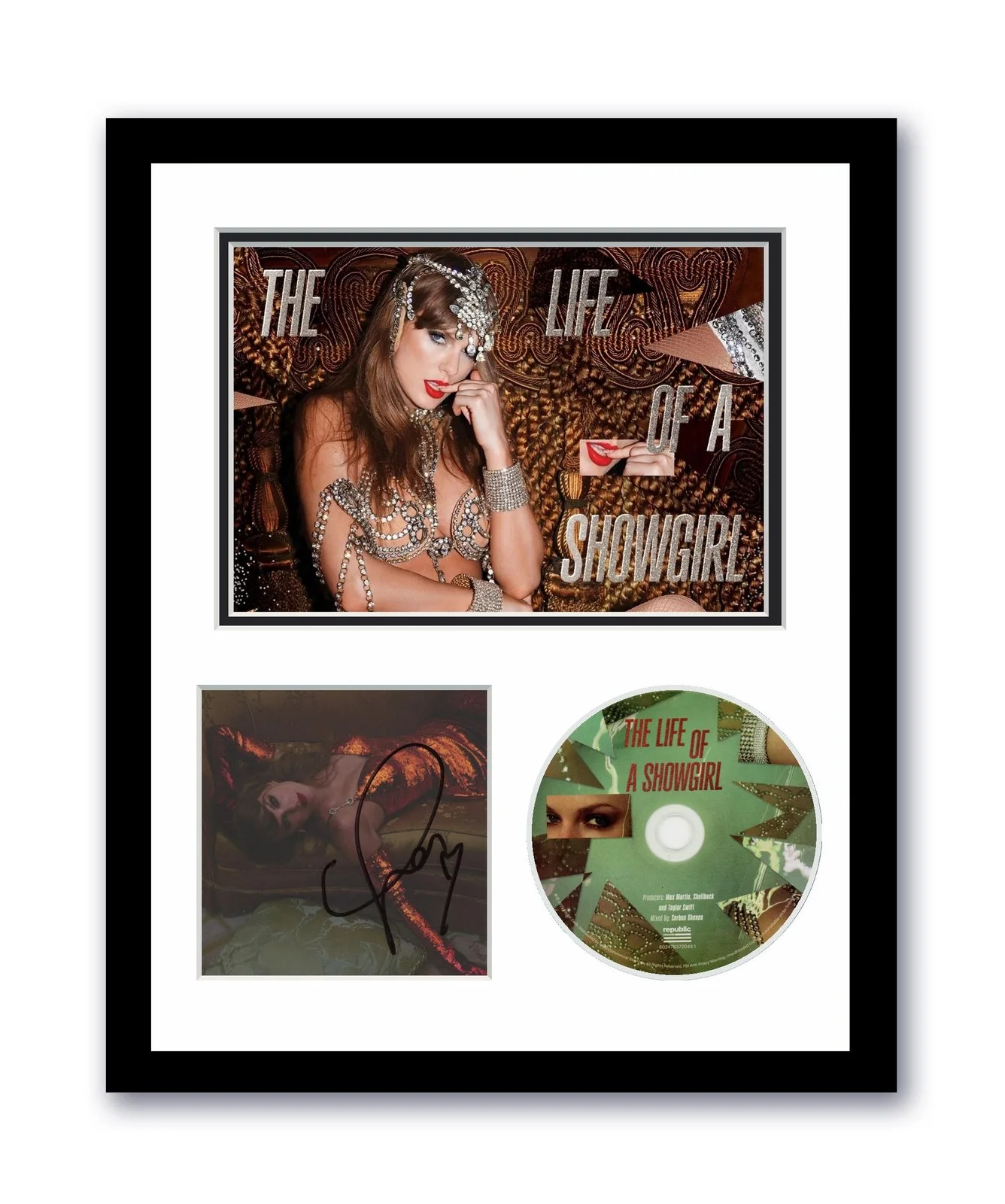 Taylor Swift — Taylor Swift Autographed 11x14 Framed CD Photo Life Of A Showgirl Photo 2 ACOA