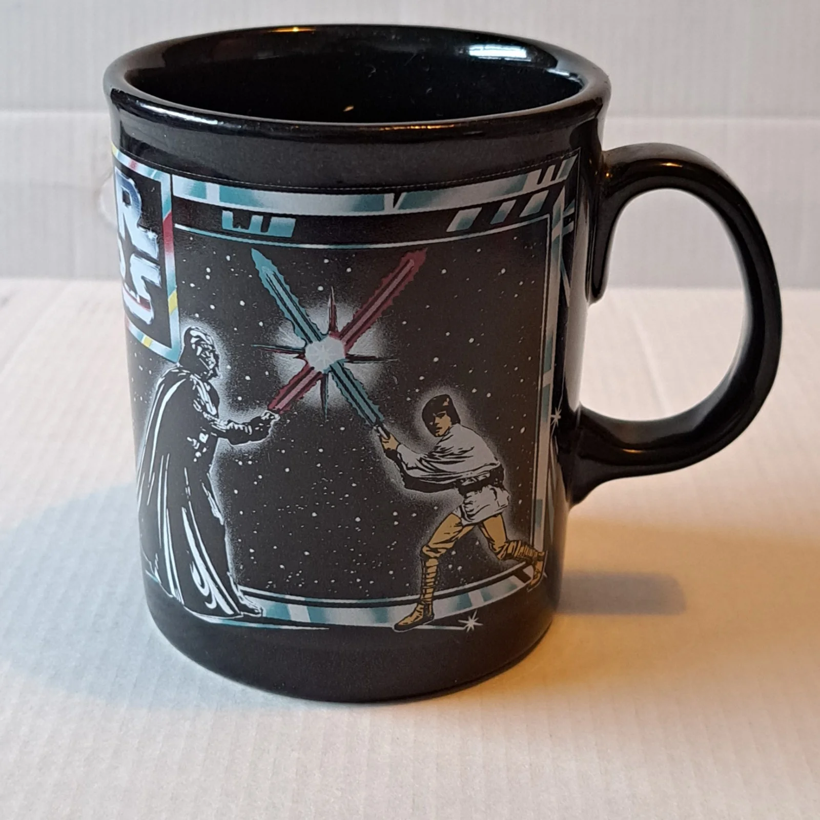 Star Wars 1996 Vintage Mug Cup - Luke Skywalker Darth Vader, image 2