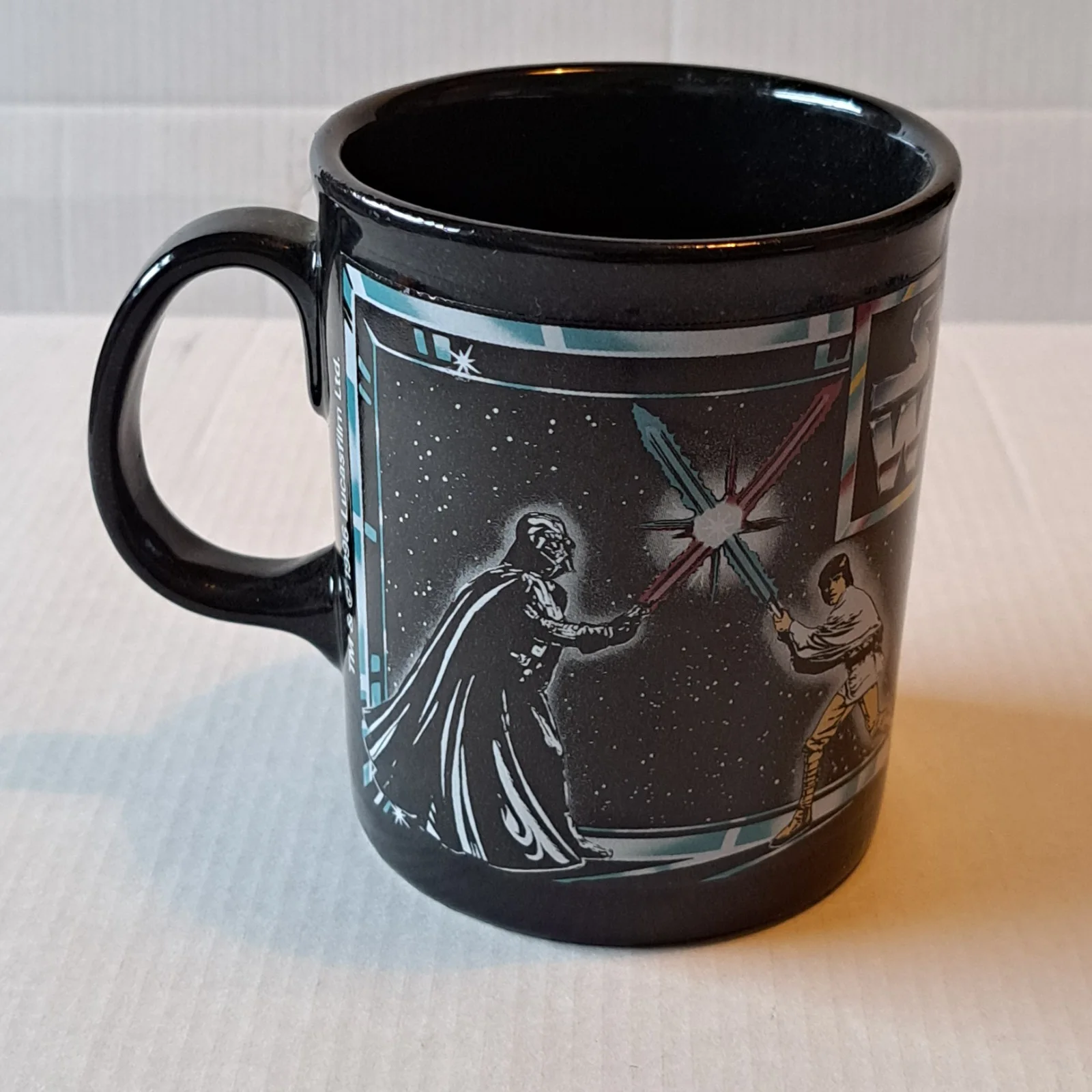 Star Wars 1996 Vintage Mug Cup - Luke Skywalker Darth Vader, image 3