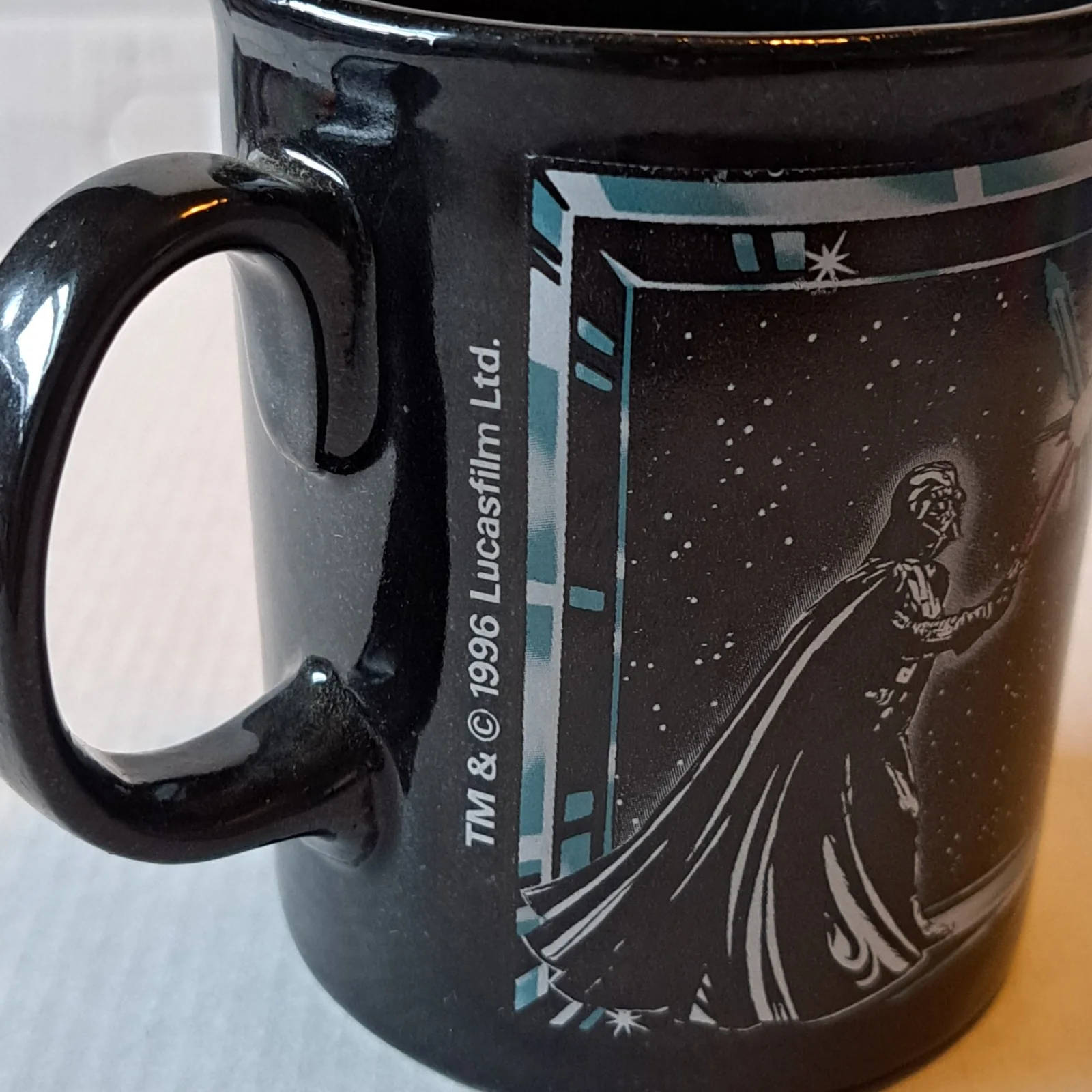 Star Wars 1996 Vintage Mug Cup - Luke Skywalker Darth Vader, image 4