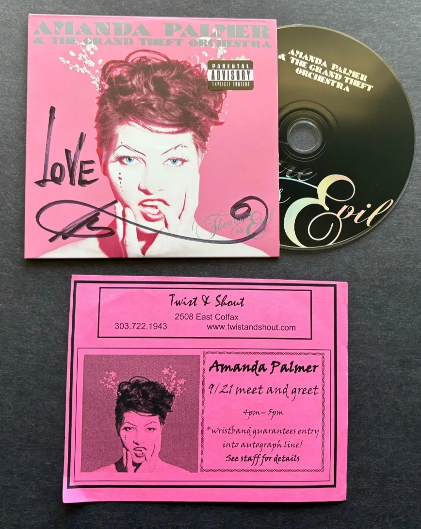 Signed Amanda Palmer "Theatre Is Evil" Autographed CD, image 3