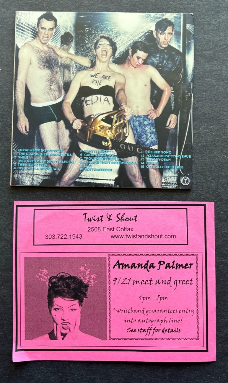 Signed Amanda Palmer "Theatre Is Evil" Autographed CD, image 4