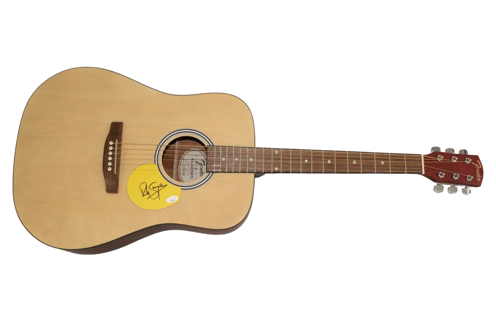 Rick Savage — Rick Savage Def Leppard Signed Autograph Fender Acoustic Guitar w/ JSA COA, изображение 2