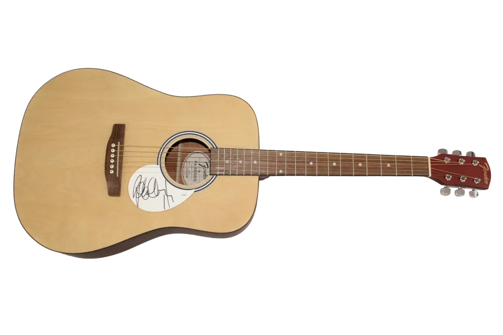 Adam Clayton — Adam Clayton U2 Signed Autograph Fender Acoustic Guitar - Joshua Tree w/ JSA COA, image 2