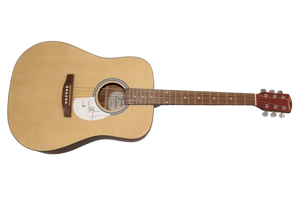 Bill Wyman — Bill Wyman Rolling Stones Signed Autograph Fender Acoustic Guitar w/ JSA COA, image 2
