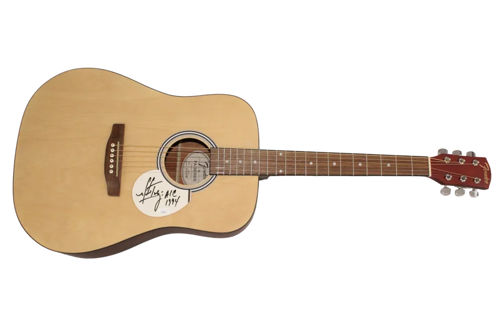 Mike Inez — Mike Inez Alice in Chains Signed Autograph Fender Acoustic Guitar w/ JSA COA, изображение 2