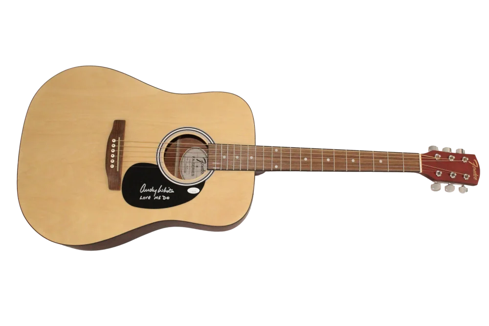 Andy White — Andy White Signed Autograph Fender Guitar Love Me Do Beatles Drummer w/ JSA COA, изображение 2