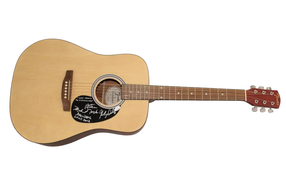 Mickey Dolenz, Michael Nesmith, Peter Tork — The Monkees Signed Autograph Fender Guitar - Mickey Dolenz Peter Tork +1 JSA COA, изображение 2