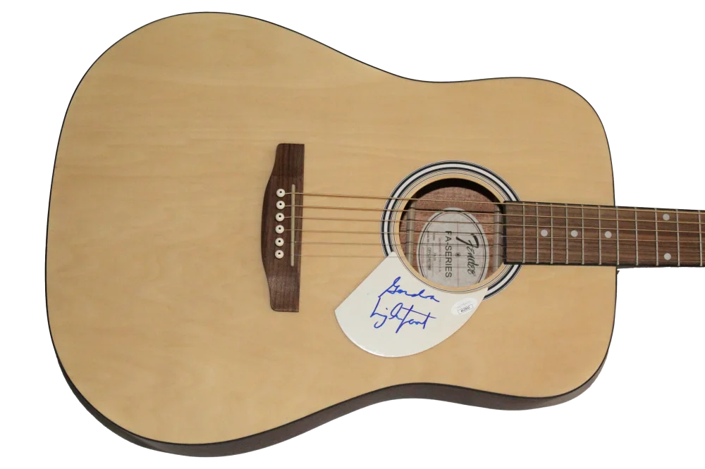 Gordon Lightfoot — Gordon Lightfoot Signed Autograph Fender Acoustic Guitar - Sundown w/ JSA COA