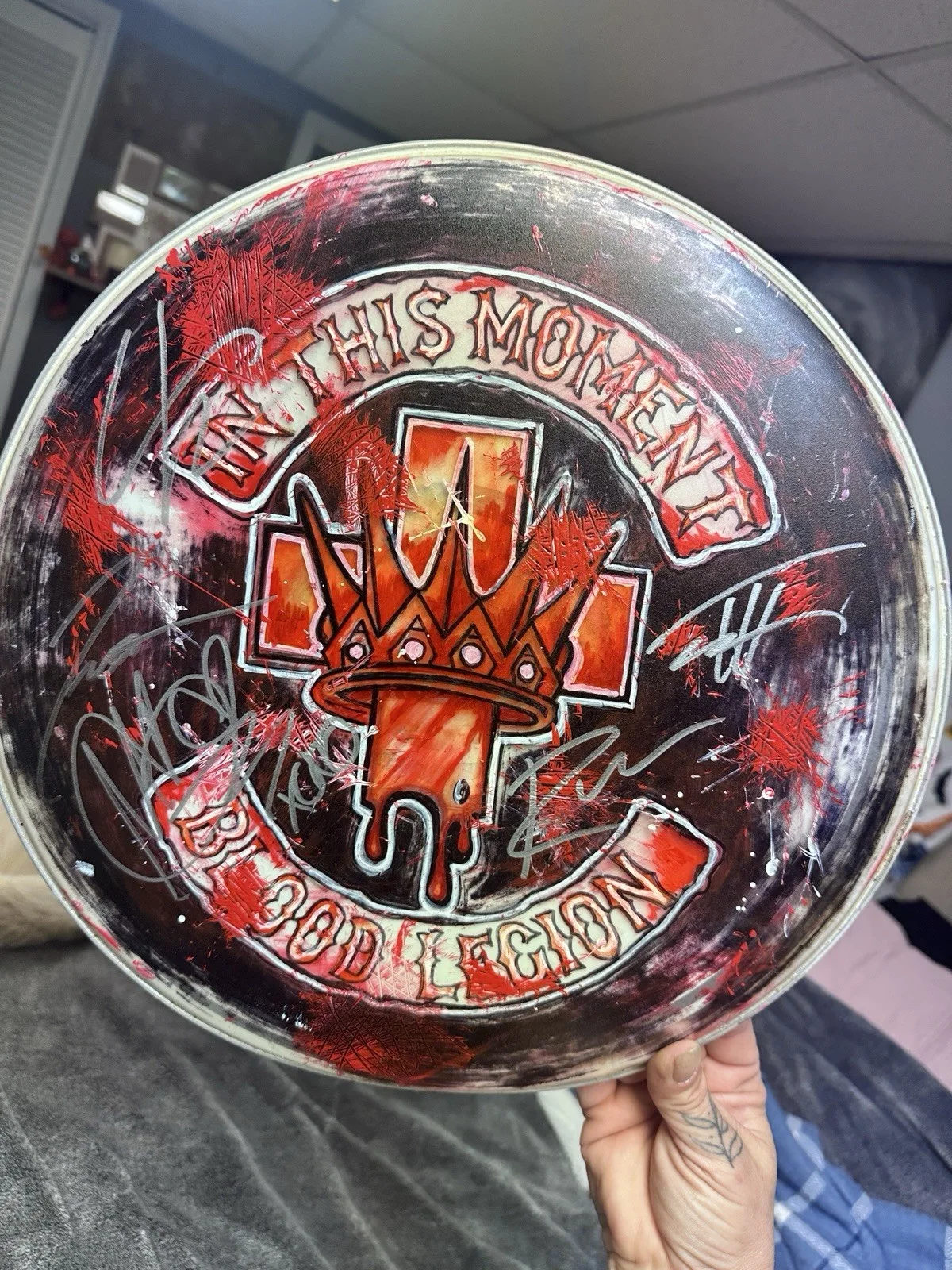 Autographed Drum Head In This Moment From 2015 Lynchburg Va Show, image 3