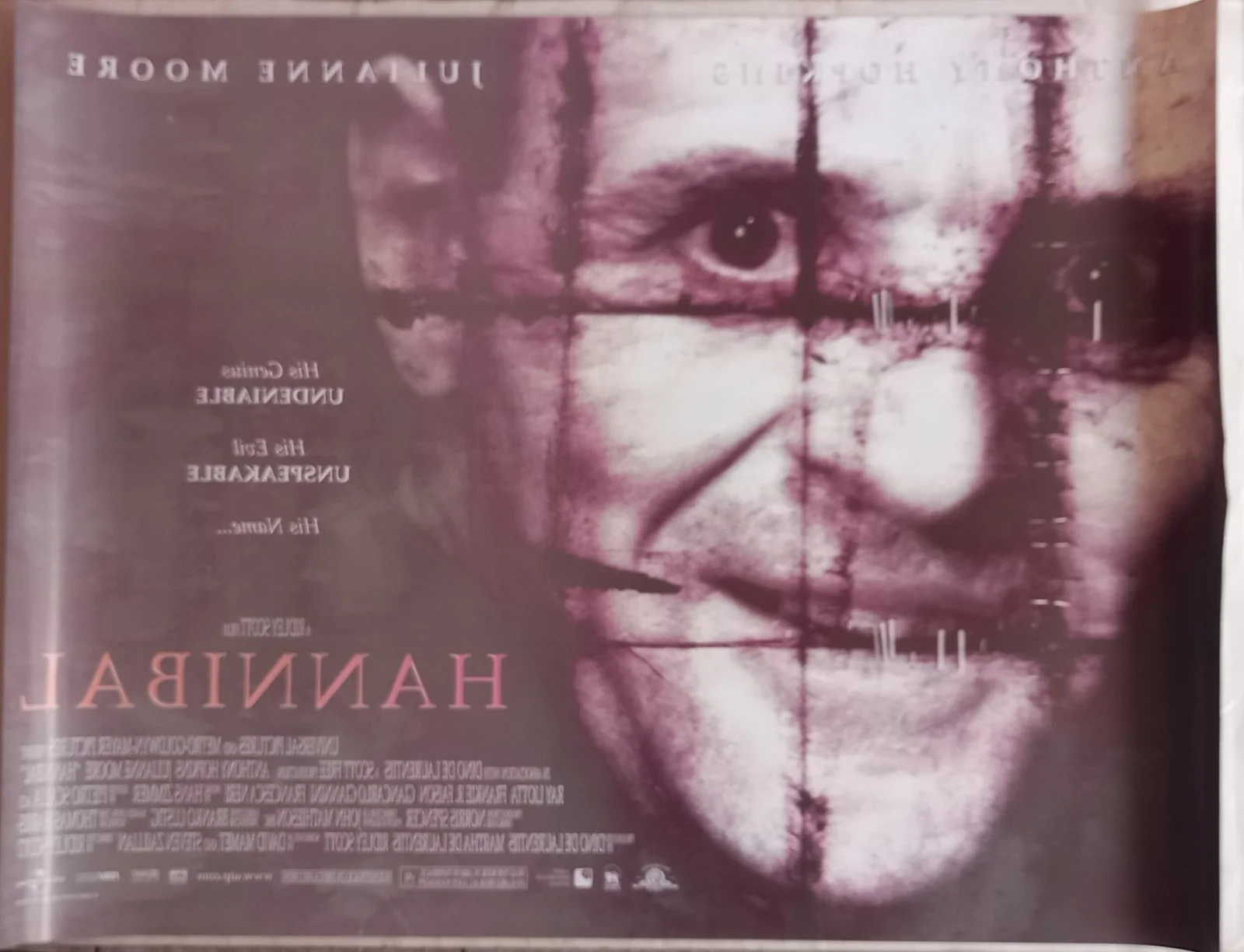 Hannibal (2000) D/S UK Quad Poster, Rare Gruesome Recalled / Withdrawn Version, image 4