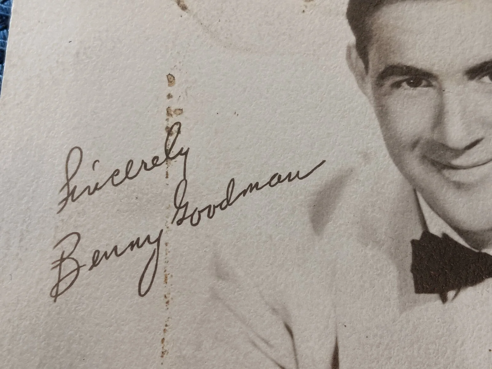 1940s Autograph Photograph Benny Goodman Jazz Musician, image 2