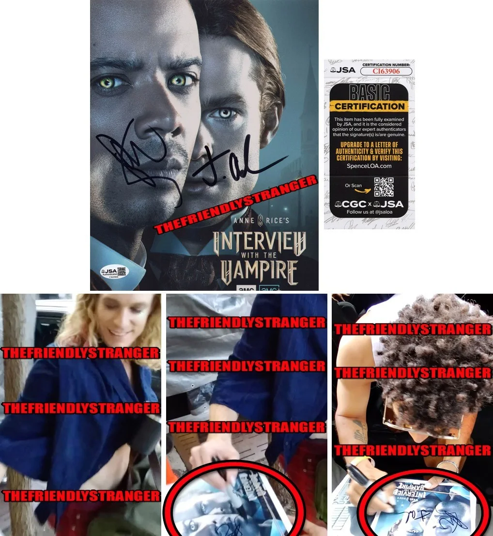 Sam Reid & Jacob Anderson — Sam Reid & Jacob Anderson signed "INTERVIEW WITH THE VAMPIRE" 8x10 Photo COA JSA
