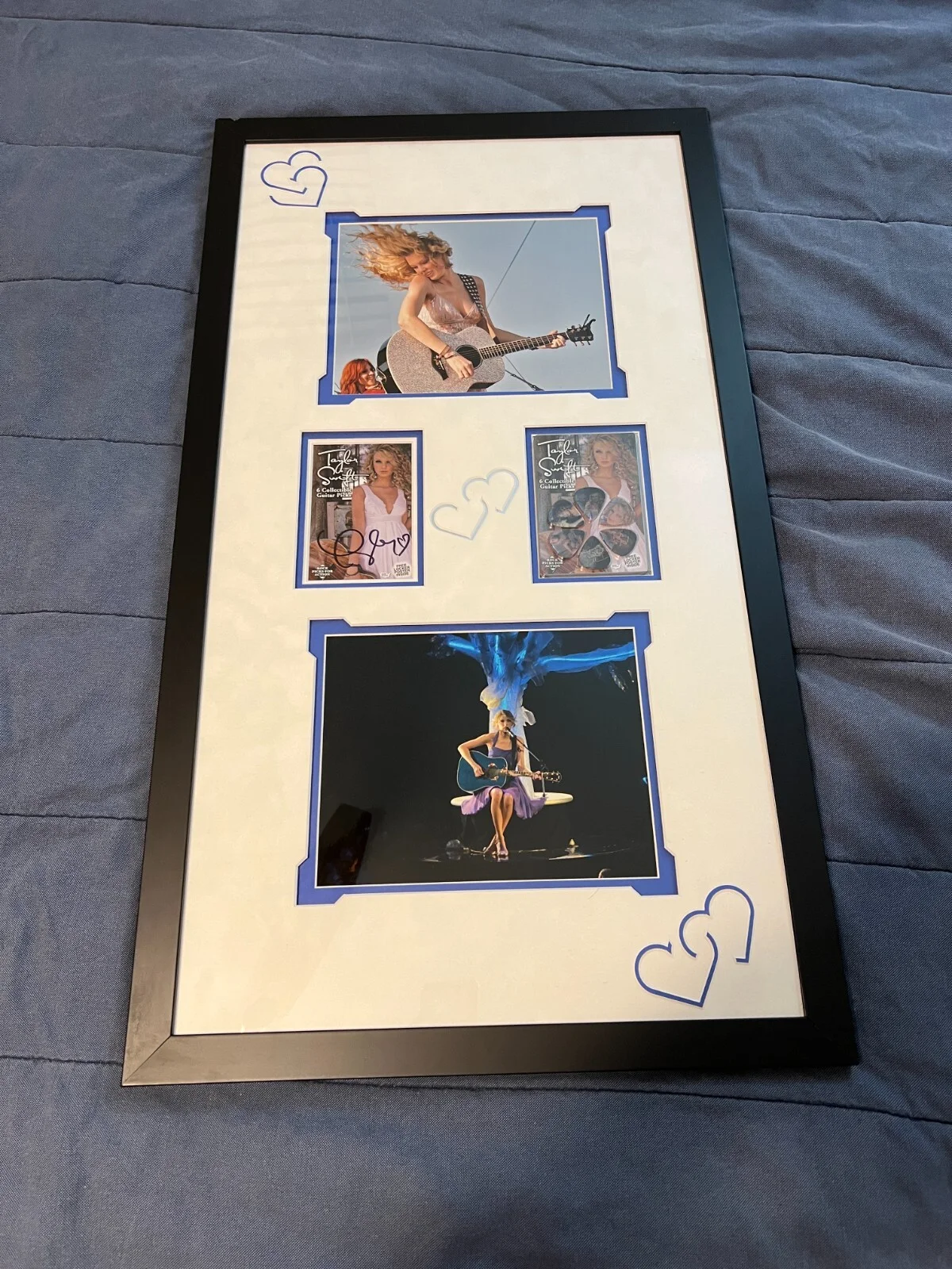 Taylor Swift Signed Autograph Debut Guitar Picks 19x34" Framed Display JSA COA, image 2