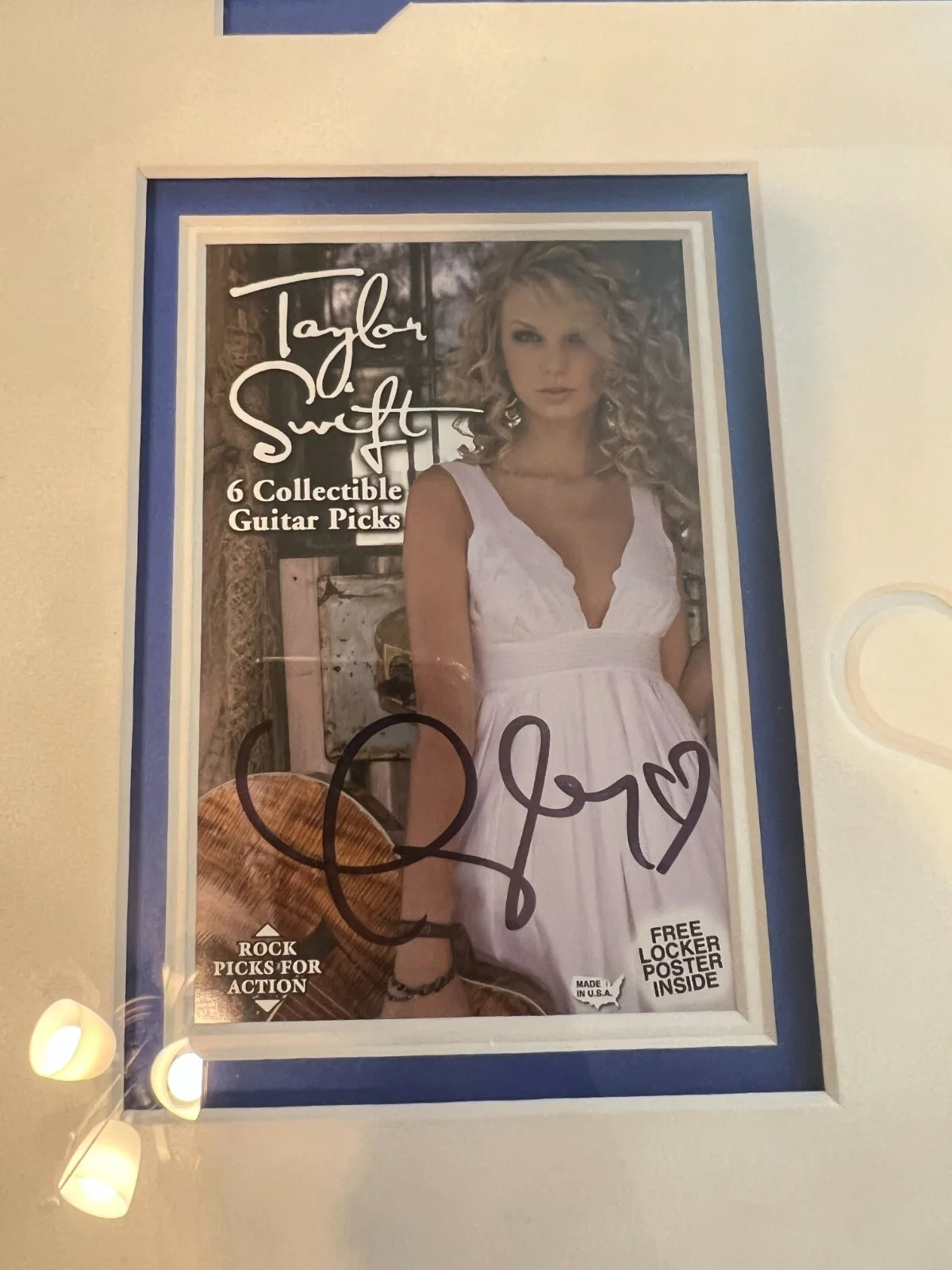 Taylor Swift Signed Autograph Debut Guitar Picks 19x34" Framed Display JSA COA, image 4