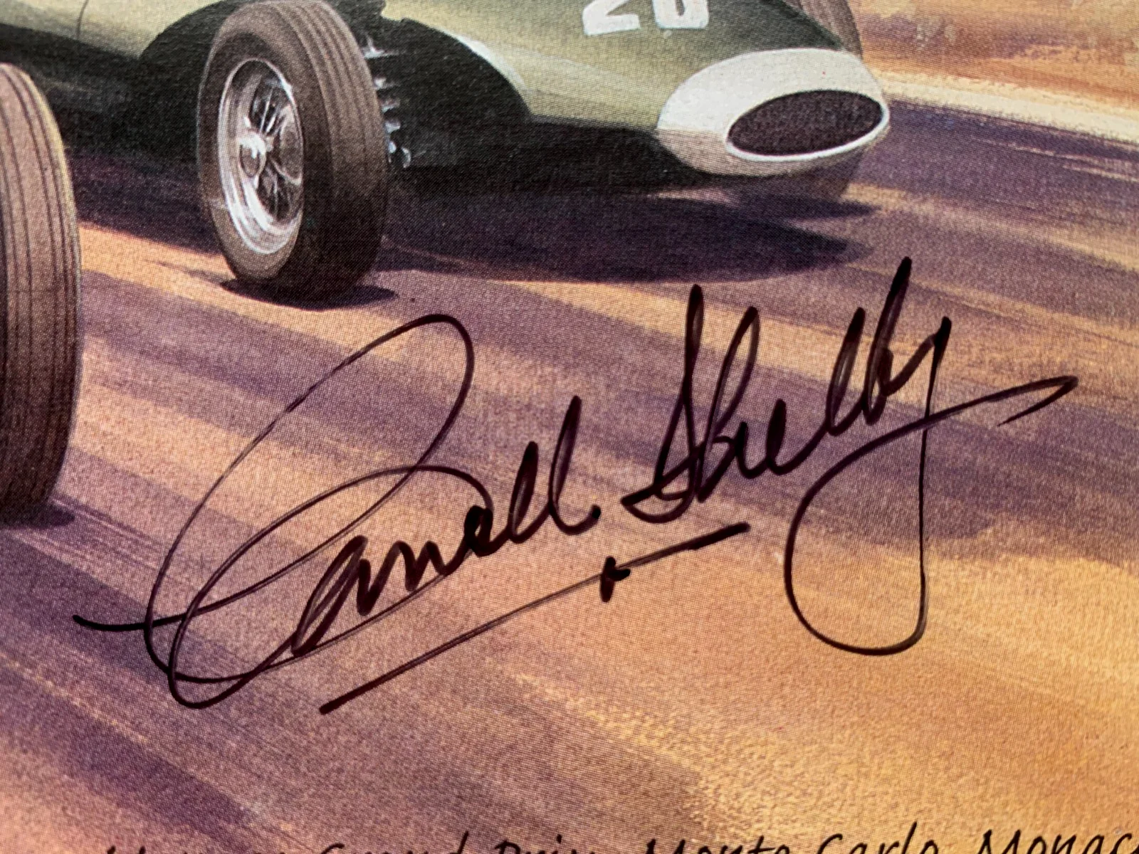 Carroll Shelby — CARROLL SHELBY signed First Day Cover FDC, with COA. 1957 Maserati, Monaco Prix, изображение 2