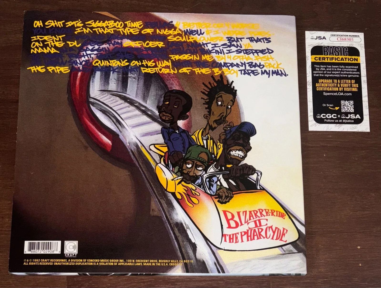 Slimkid3 The Pharcyde Bizarre Ride II Signed Autographed Record Album Vinyl JSA, image 2