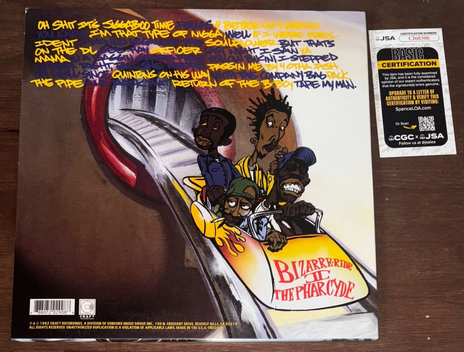 Fatlip The Pharcyde Bizarre Ride II Signed Autographed Record Album Vinyl JSA, image 2