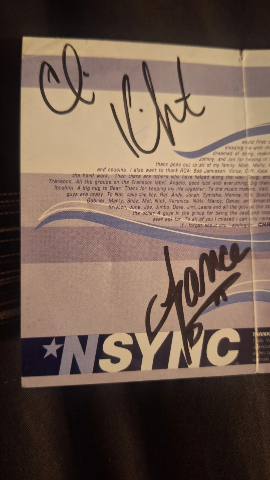NSYNC ~ Signed Autographed X 5, 1997 Debut Album Liner, Excellent Condition, image 2