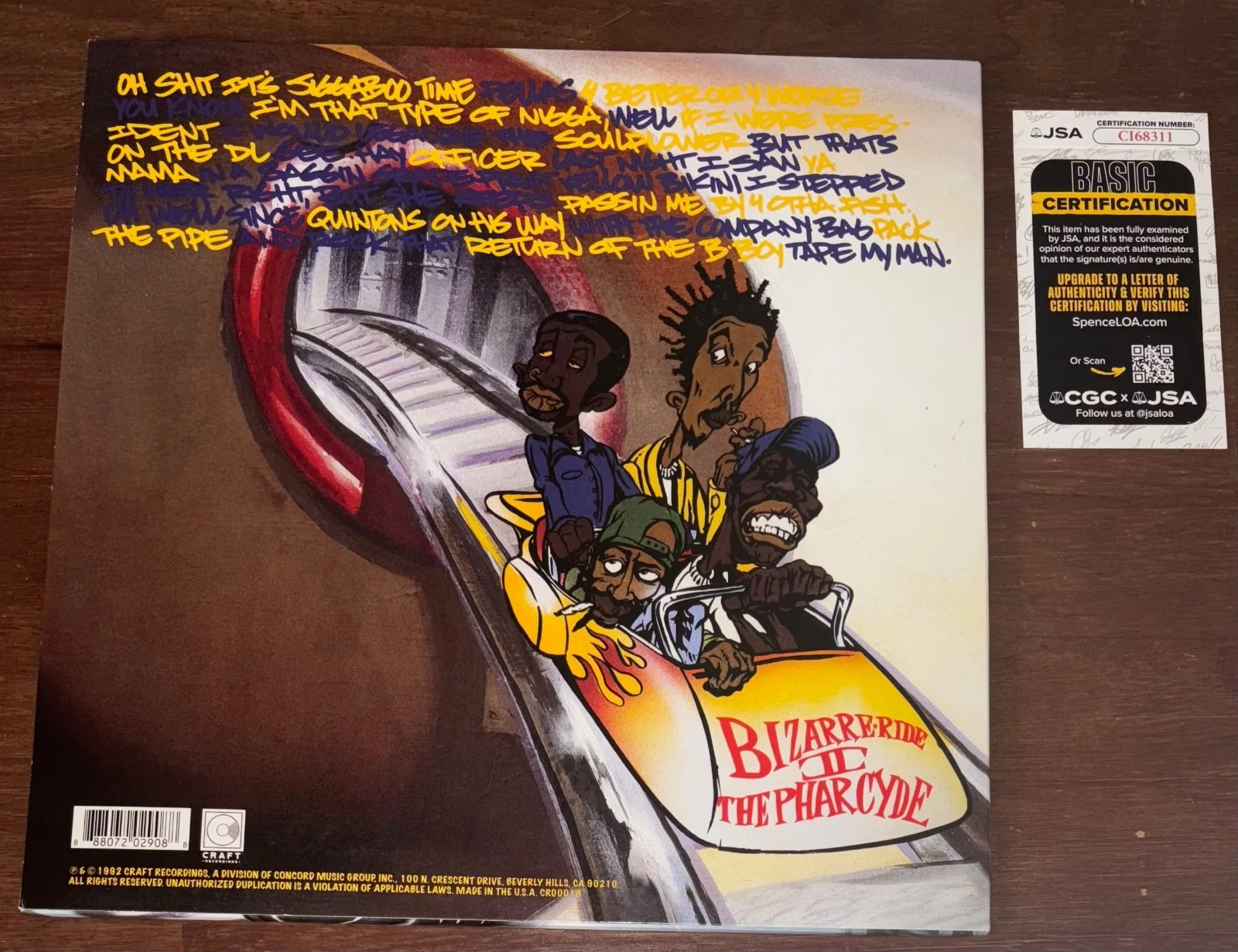 Imani & Fatlip The Pharcyde Bizarre Ride II Signed Album Vinyl JSA, image 2