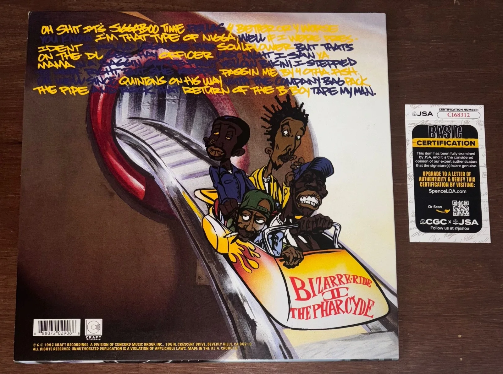Imani, Fatlip & Slimkid3 The Pharcyde Bizarre Ride II Signed Album Vinyl JSA, изображение 2