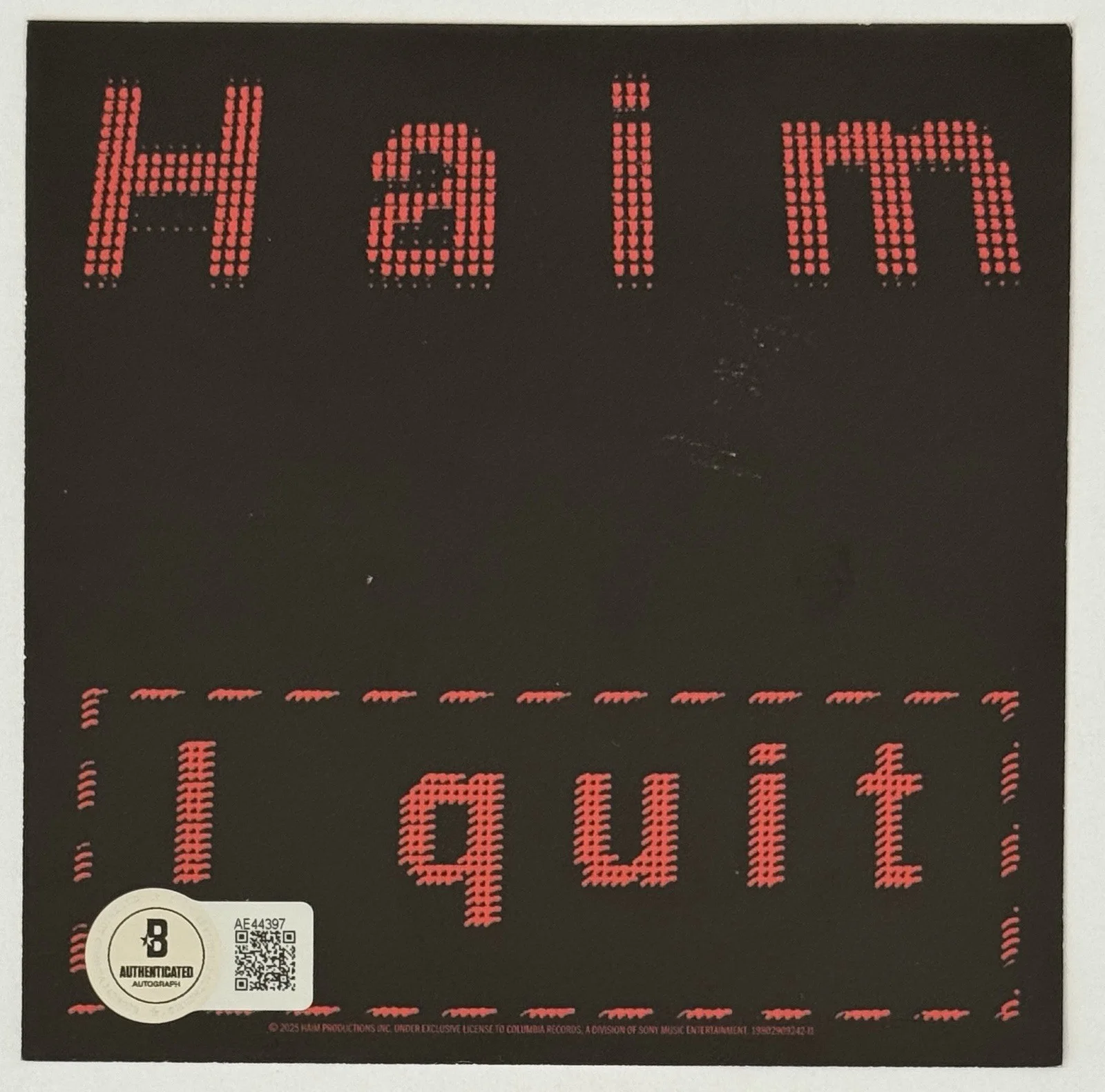 HAIM BAND SIGNED Amazing I Quit Cover Album Photo Art Card & CD BAS Beckett COA, изображение 3