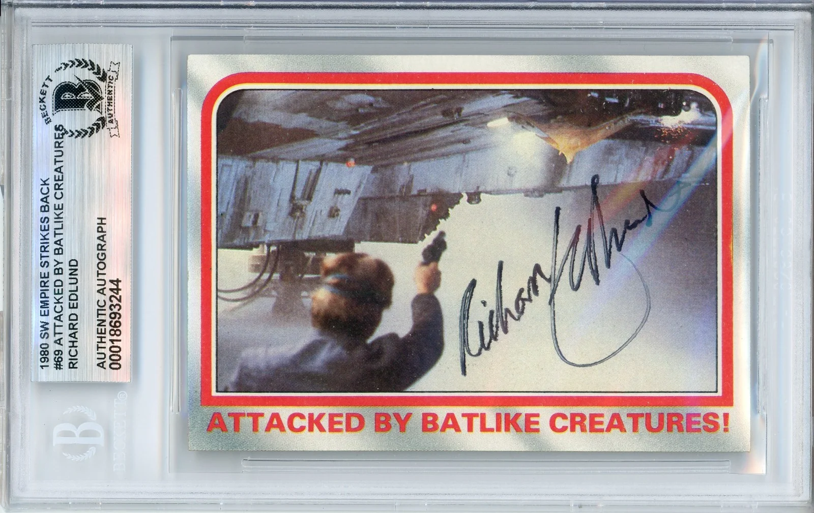 Richard Edlund — Richard Edlund Star Wars Special Effects Signed Topps Card Beckett Auto BAS #69