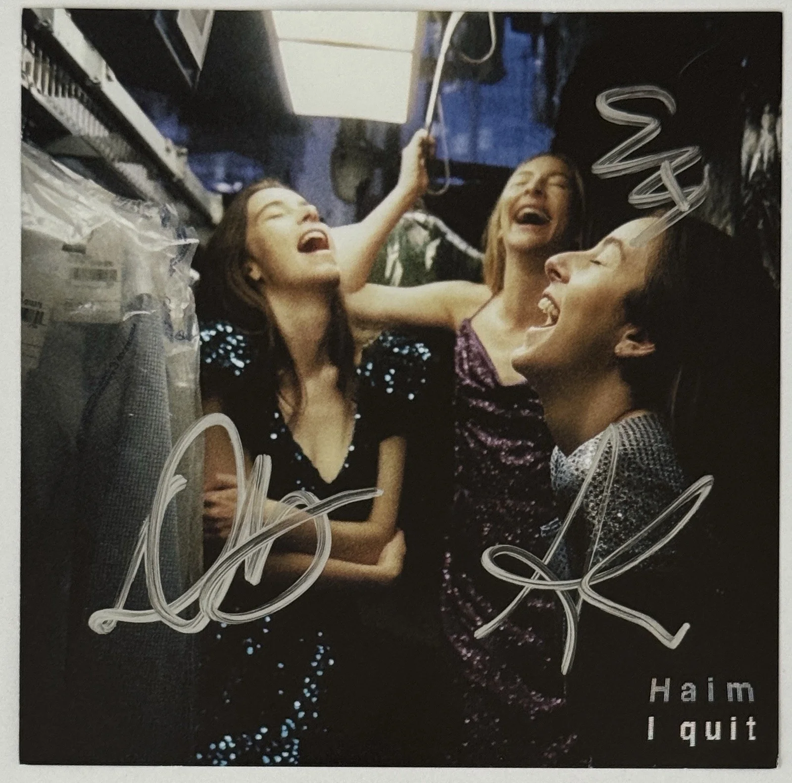 HAIM ENTIRE BAND SIGNED I Quit Cover Album Photo Art Card & CD BAS Beckett COA, изображение 2