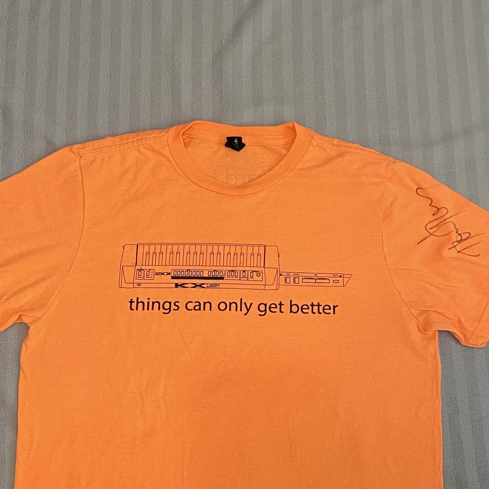 Howard Jones Signed Concert T-shirt 2015 Small~Orange~Things Can Only Get Better, изображение 2