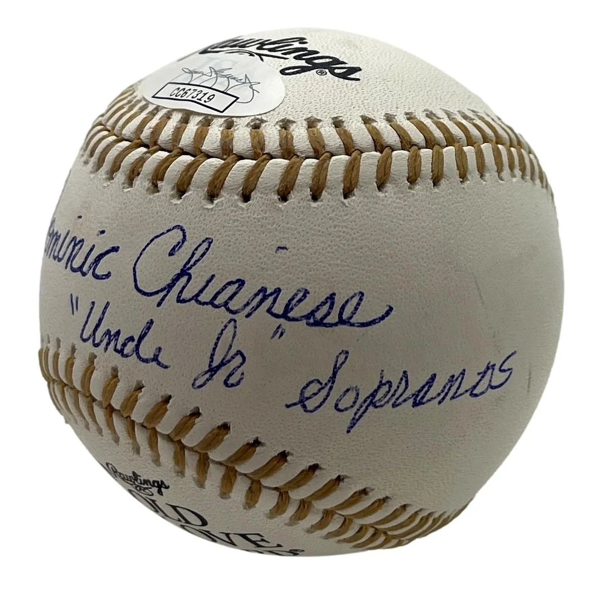 Dominic Chianese Signed/Inscribed Gold Glove Baseball "Sopranos" JSA 201201, image 2