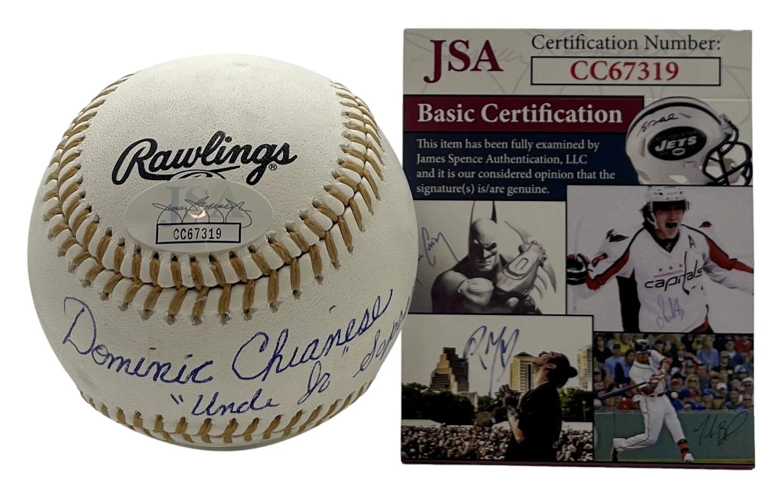 Dominic Chianese Signed/Inscribed Gold Glove Baseball "Sopranos" JSA 201201, image 5