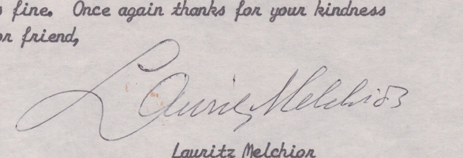 Lauritz Melchior — LAURITZ MELCHIOR - TYPED LETTER SIGNED 10/05/1965, image 2