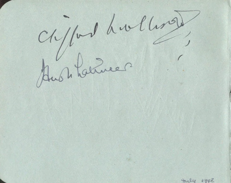 Harry Richman, Hugh Latimer, Clifford Mollison — HARRY RICHMAN - AUTOGRAPH 1948 CO-SIGNED BY: CLIFFORD MOLLISON, HUGH LATIMER, image 2